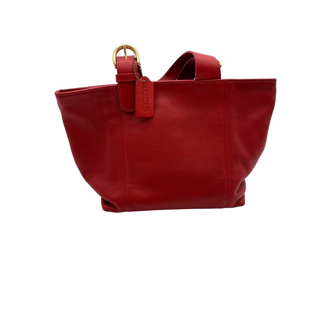 STUNNING COACH VINTAGE RED WAVERLY LEATHER TOTE BAG 4133 - Picture 2 of 9